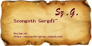 Szongoth Gergő névjegykártya